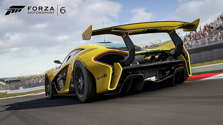 Forza Motorsport 6, coche, McLaren P1, amarillo mclaren p1, forza, coche, mclaren, automovilismo, Fondo de pantalla HD