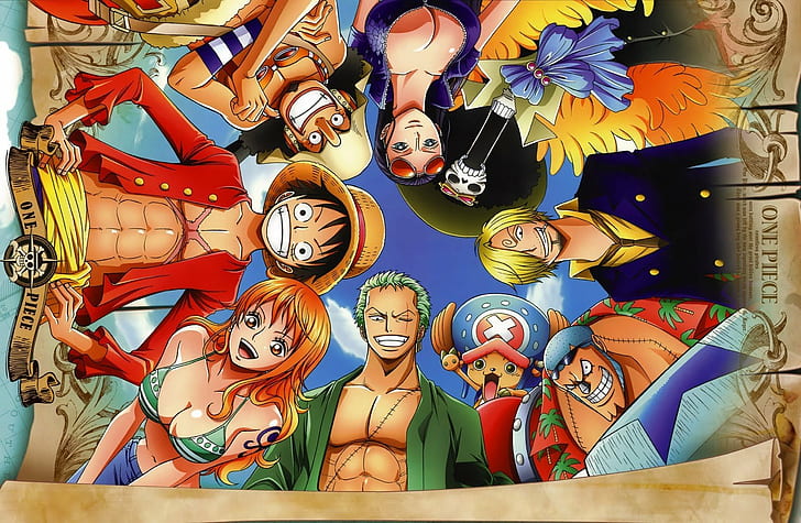 Brook, Franky, Monkey D. Luffy, Nico Robin, One Piece, Roronoa Zoro, Sanji, Straw Hat Pirates, Usopp, HD wallpaper