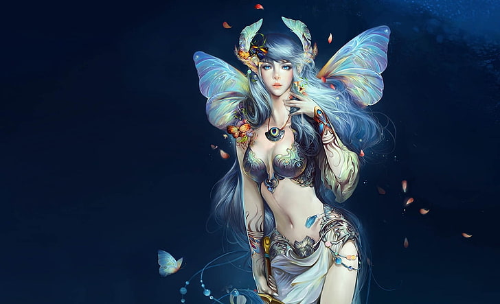 wings, fairy, butterfly, World, Descent, Perfect, background, International, girl, HD wallpaper