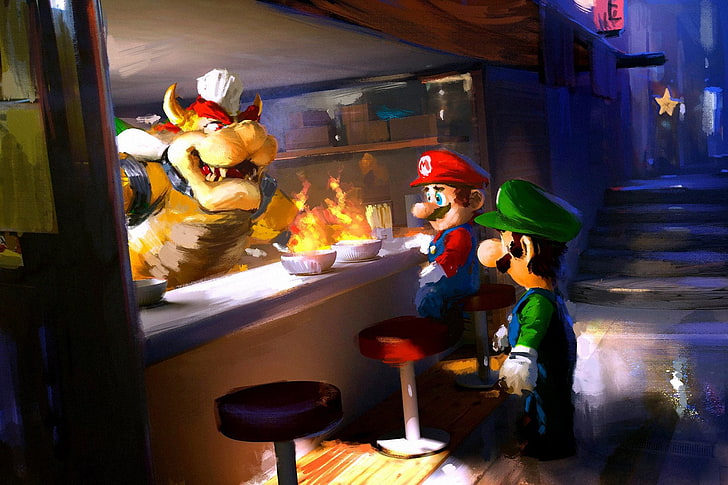 Mario, Super Mario Bros., Bowser, Luigi, HD papel de parede