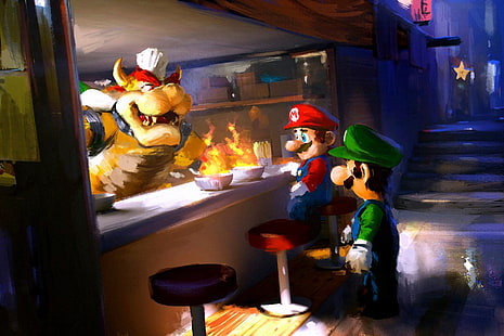 Mario, Süper Mario Kardeşleri, Bowser, Luigi, HD masaüstü duvar kağıdı HD wallpaper