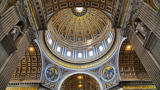 Peterskyrkan, Vatikanen, kupolbilderna, inredningsdesign, arkitektur, st. Peters basilika, Vatikanen, kupolbilderna, inredningsdesign, arkitektur, HD tapet HD wallpaper
