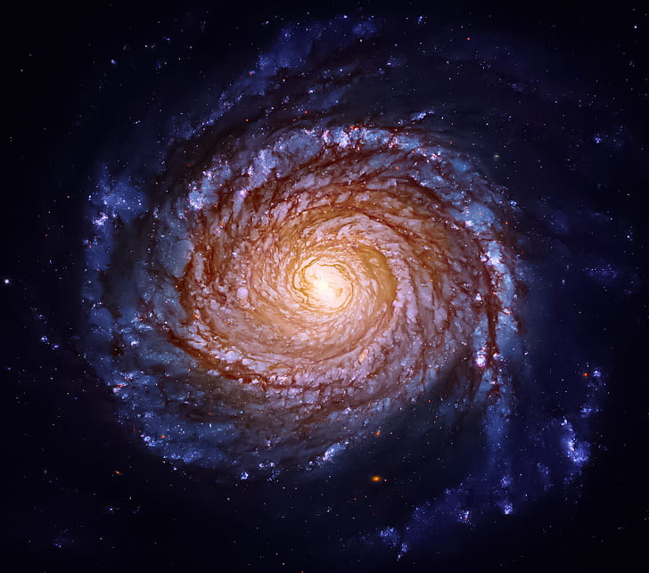 espacio, estrellas, galaxia, galaxia espiral, Fondo de pantalla HD