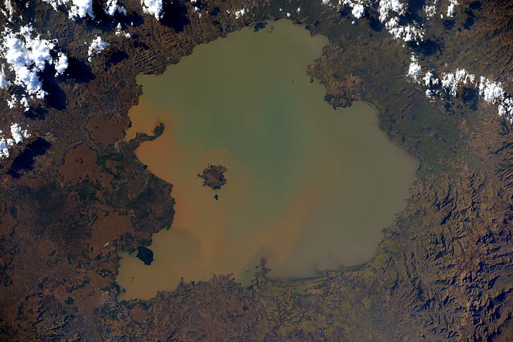 الأرض من الفضاء ، إثيوبيا ، بحيرة تانا، خلفية HD