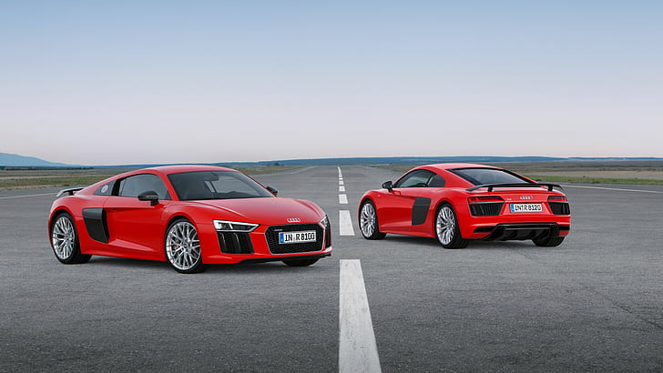 Audi, Audi R8, автомобиль, передний угол обзора, Audi R8 Type 4S, Audi R8 V10 Plus, HD обои