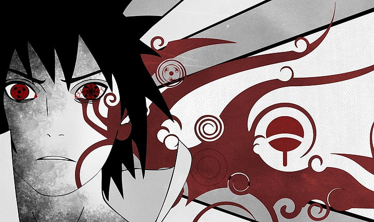 Eternal Mangekyou Sharingan, Naruto Shippuuden, Selektive Färbung, Sharingan, Uchiha Sasuke, HD-Hintergrundbild