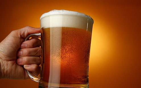 белая и коричневая керамическая кружка, напиток, пиво, HD обои HD wallpaper
