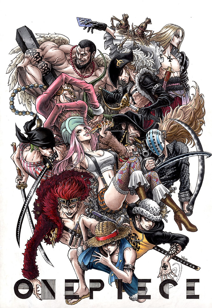 Fond d'écran numérique One Piece, One Piece, anime, Roronoa Zoro, Loi Trafalgar, Monkey D. Luffy, Fond d'écran HD, fond d'écran de téléphone