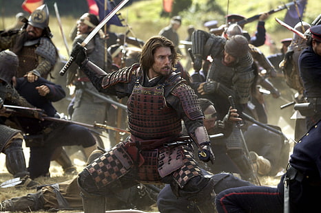 ชายชุดเกราะสีน้ำตาลการต่อสู้ Tom Cruise ละครเรื่อง The Last Samurai, วอลล์เปเปอร์ HD HD wallpaper
