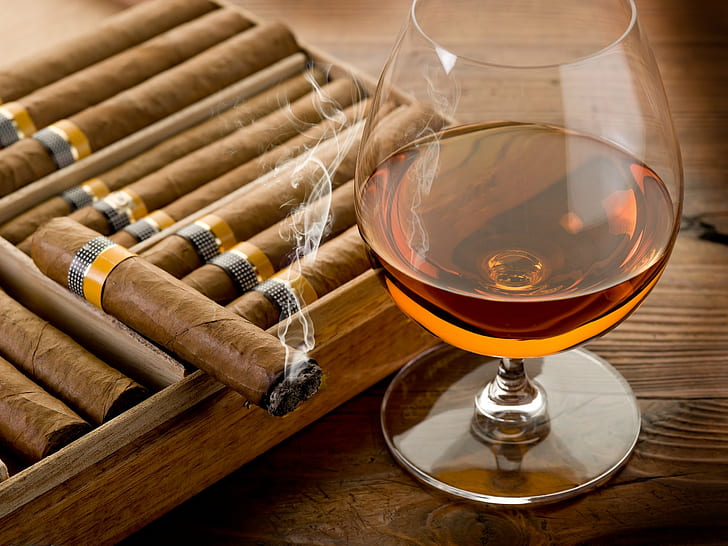 alcohol, bokeh, cigar, cigarette, cigars, drink, drinks, glass, smoke, smoking, tobacco, HD wallpaper