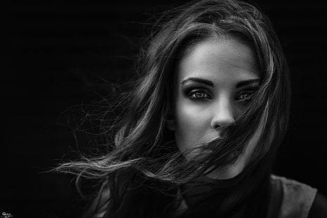 портрет в оттенках серого фото женщины Аллы Бергер, Георгий Чернядьев, HD обои HD wallpaper