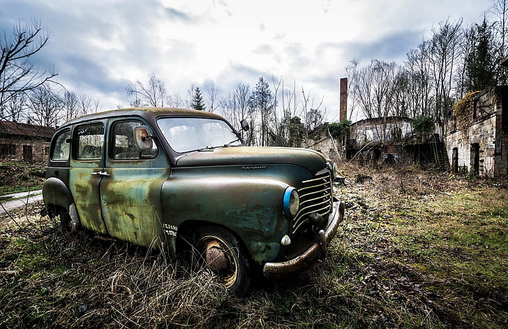 wreck, car, old, rust, vehicle, HD wallpaper
