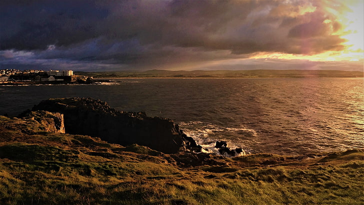 Pantai, Garis Pantai, Irlandia Utara, Wallpaper HD