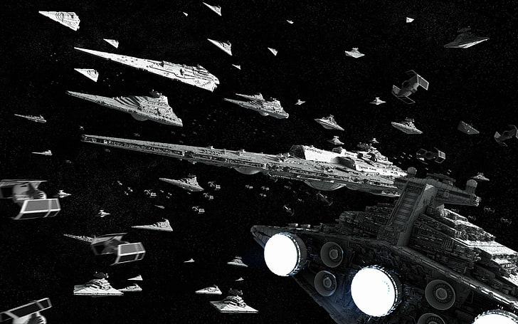 graue Raumschiffe, Star Wars, HD-Hintergrundbild