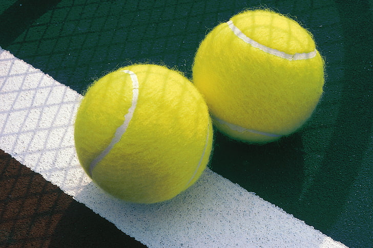 2つの緑のテニスボール テニス ボール スポーツ Hdデスクトップの壁紙 Wallpaperbetter