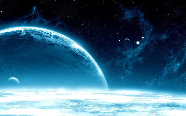 Planet Earth Atmosphere, moon digital wallpaper, 3D, Space, earth, planet, HD wallpaper