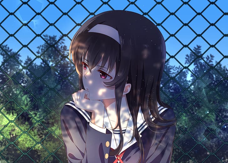 Saenai Heroine no Sodatekata, anime, anime girls, Kasumigaoka Utaha, trees, HD wallpaper