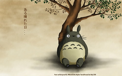 Vetor de meu vizinho Totoro, Totoro, meu vizinho Totoro, árvores, arte da fantasia, HD papel de parede HD wallpaper