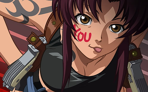 بلاك لاجون revy qipao 1366x768 Anime Hot Anime HD Art، Black Lagoon، Revy، خلفية HD HD wallpaper
