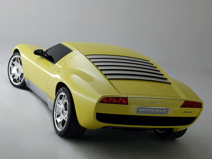 coche, Lamborghini, Lamborghini Miura, coches amarillos, Fondo de pantalla HD