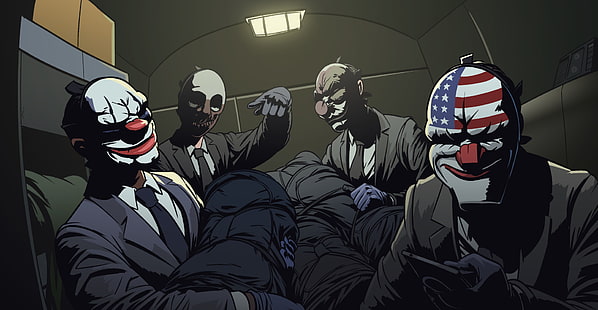 Payday, Payday 2, Цепочки (Payday), Даллас (Payday), Hoxton (Payday), Wolf (Payday), HD обои HD wallpaper
