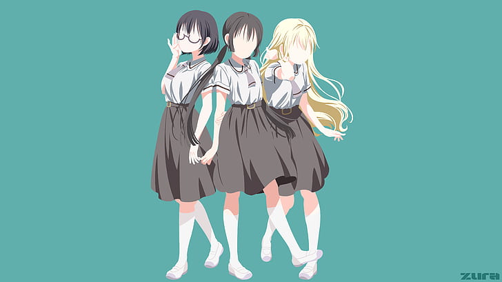 Anime, Asobi Asobase, Hanako Honda, Kasumi Nomura, Olivia (Asobi Asobase), HD wallpaper