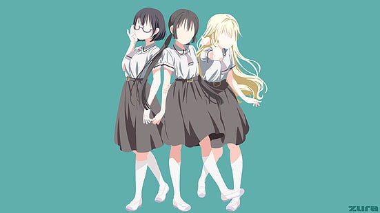 أنيمي ، Asobi Asobase ، Hanako Honda ، Kasumi Nomura ، Olivia (Asobi Asobase)، خلفية HD HD wallpaper