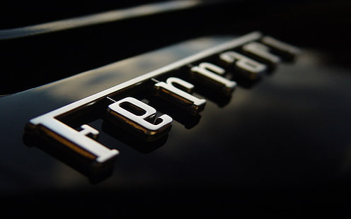 Ferrari-emblem, maskin, inskriptionen, Ferrari, logotyp, HD tapet HD wallpaper