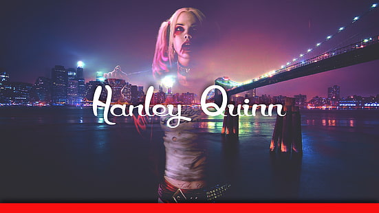 ผู้หญิง, Photoshop, นามธรรม, Harley Quinn, Margot Robbie, วอลล์เปเปอร์ HD HD wallpaper