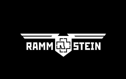 Logo Rammstein, rammstein, znak, litery, czcionka, tło, Tapety HD HD wallpaper