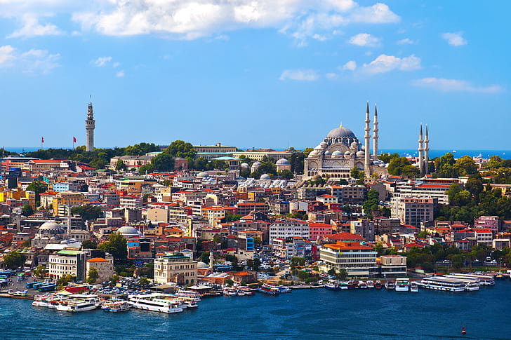 Градове, Истанбул, Сграда, Град, Къща, Джамия, Турция, HD тапет