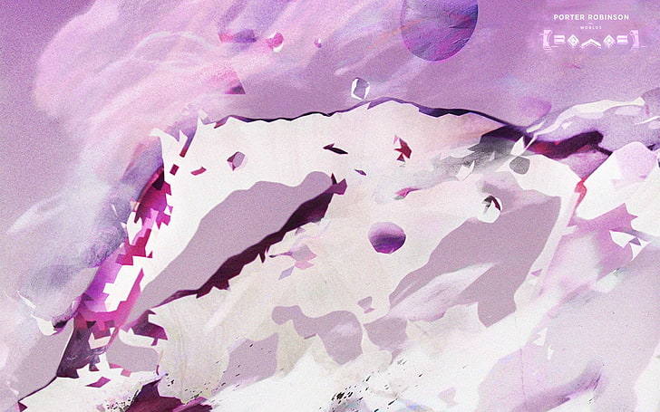 pintura abstrata roxa e branca, Porter Robinson, desenho, arte digital, HD papel de parede
