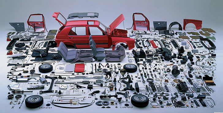 pojazd, zdemontowany, samochód osobowy, Volkswagen, Golf GTI, Tapety HD
