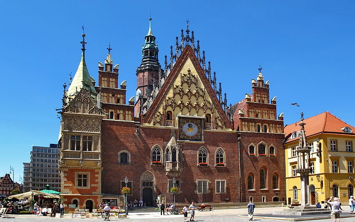 Breslau, ville, Wrocław, Pologne, polonais, hôtel de ville, Fond d'écran HD