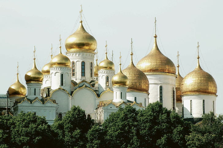 Iglesia, oro, Rusia, arquitectura, iglesia, oro, Rusia, arquitectura, 2690x1787, Fondo de pantalla HD