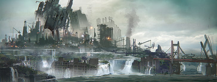 Nier: Automata, landscape, cityscape, ruins, NieR, HD wallpaper