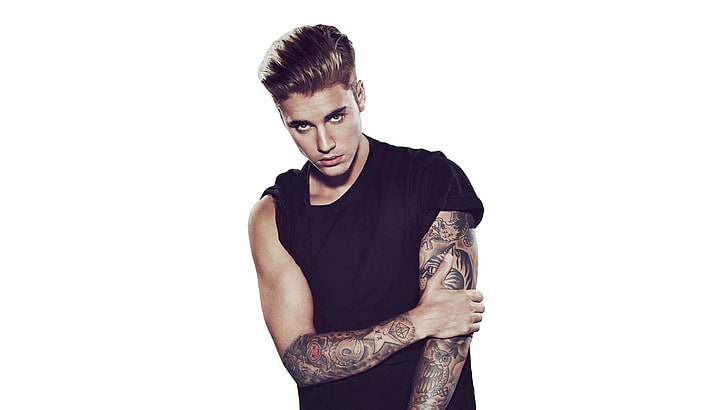 Justin Bieber, Justin Bieber, model, male models, Aero (artist), tattoo, men, HD wallpaper