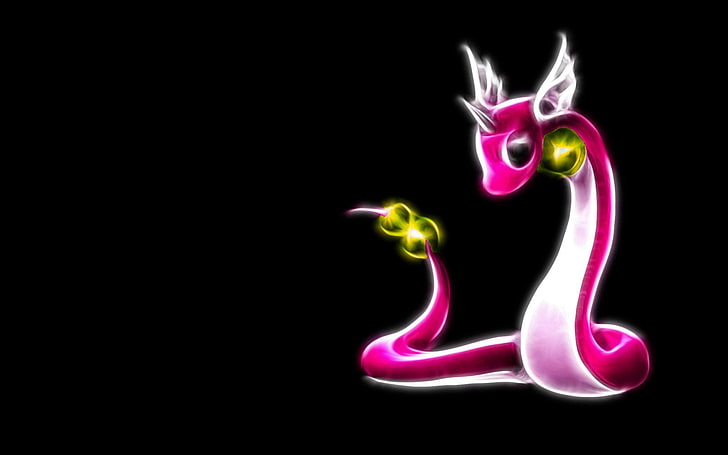 илюстрация на розово животно, Pokémon, Dragonair (Pokemon), Glow, Shiny Pokémon, HD тапет