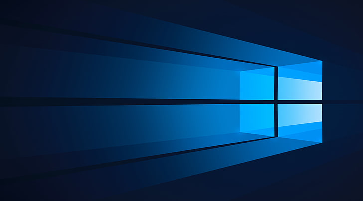 Windows 10 plat, papier peint numérique Microsoft, Windows, Windows 10, bleu, Fond d'écran HD