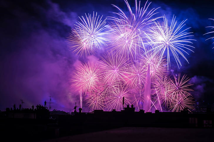 Salute, Night, Fireworks, Beautiful, HD wallpaper