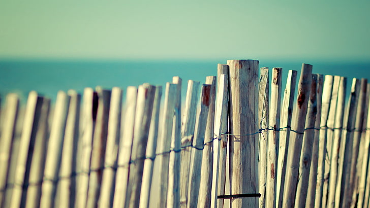 коричневый деревянный забор, забор, деревянный, сплетение, HD обои
