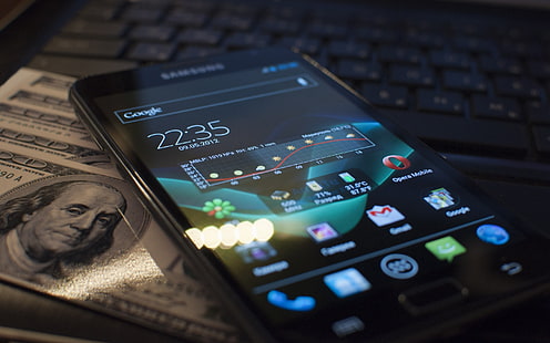 Android, Samsung Galaxy, мобильный телефон, сенсорный экран, HD обои HD wallpaper