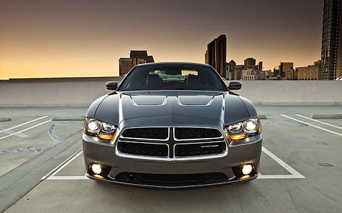 черный Dodge car, суперкар, мускул кар, Dodge Charger R / T, HD обои HD wallpaper
