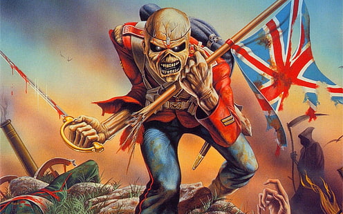 musik, sampul album, Iron Maiden, Union Jack, band, band metal, heavymetal, Eddie, band maskot, Wallpaper HD HD wallpaper