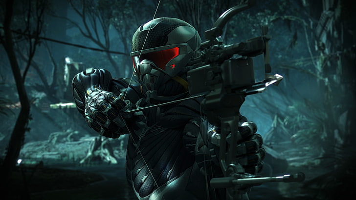 krigare som bär pansarillustration, båge, New York, Crysis 3, Crytek, CryEngine 3, HD tapet