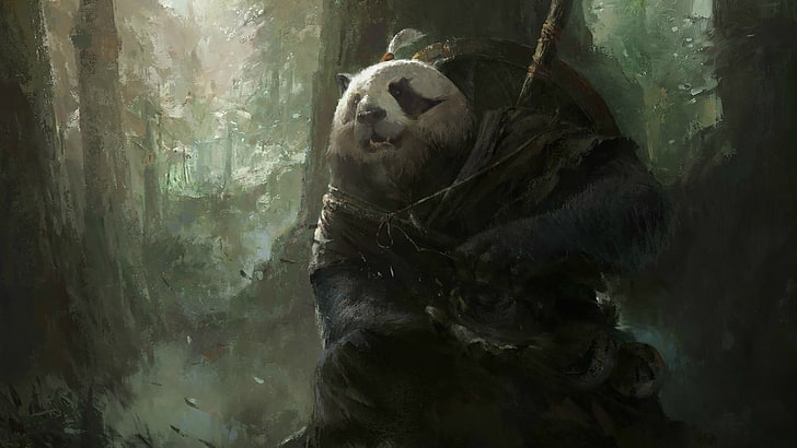 fantasy Art, Magic, Mazert Young, Panda, World Of Warcraft: Mists Of Pandaria, HD wallpaper