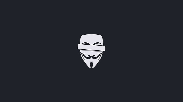 Fondo de pantalla de Guy Fawkes, ilustración de máscara de Guy Fawkes, anónimo, tecnología, minimalismo, piratería, seguridad, máscara, Fondo de pantalla HD