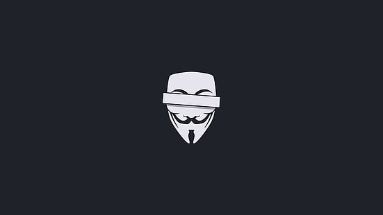 Обои Гая Фокса, иллюстрация маски Гая Фокса, Аноним, технология, минимализм, взлом, безопасность, маска, HD обои HD wallpaper