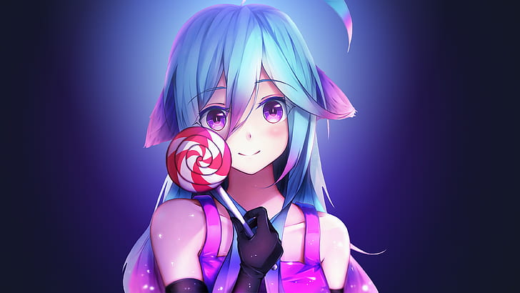 Anime Mädchen, 4 K, Lollipop, HD-Hintergrundbild