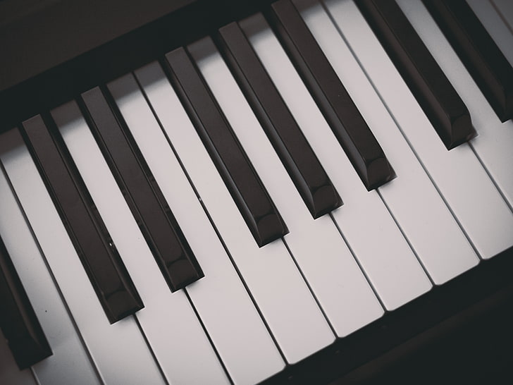 white and black piano keys, pianos, keys, musical instrument, HD wallpaper